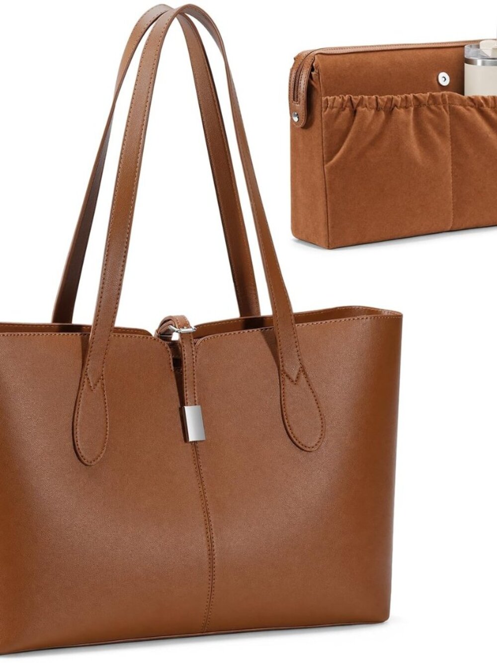 Tote Bag for Women 15.6" Work Handbag with Removable Laptop Sleeve